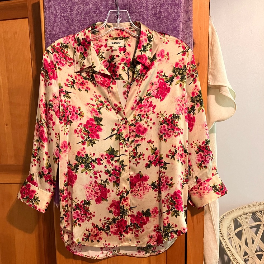 Silk floral blouse